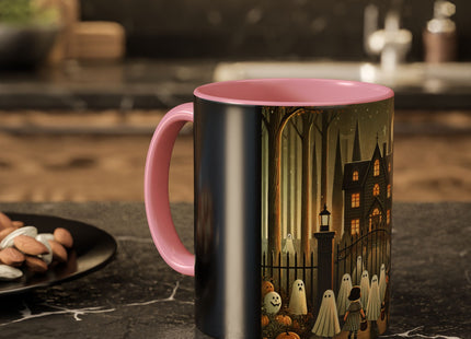 Ghostly Welcome – A Halloween Night Colorful Mugs (11oz, 15oz)