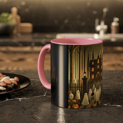 Ghostly Welcome – A Halloween Night Colorful Mugs (11oz, 15oz)