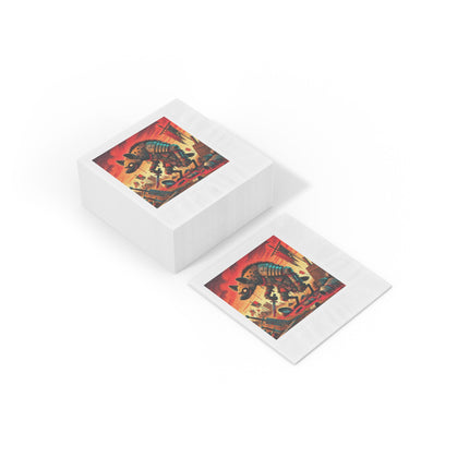 The Cunning Scavenger White Coined Napkins