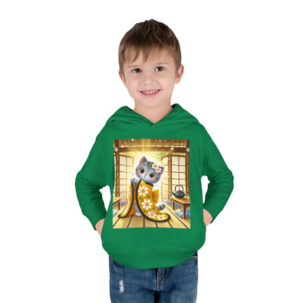 Playful Kitten in the Tea Room Toddler Pullover Fleece Hoodie