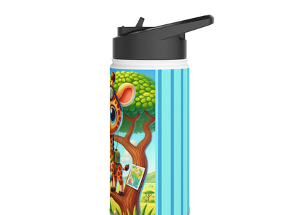 Giraffe Lookout Stainless Steel Water Bottle, Standard Lid