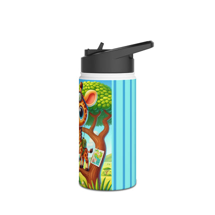 Giraffe Lookout Stainless Steel Water Bottle, Standard Lid