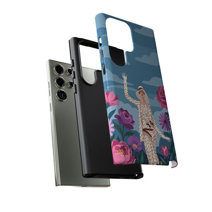 🌺👒 The Grand Flower Promenade Phone Case – Art Deco Fashion Illustration