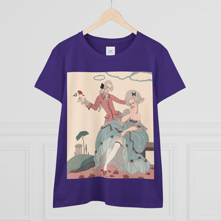 🌹🎀 The Rose Garden Courtship Cotton Tee – Art Deco Romantic Fashion