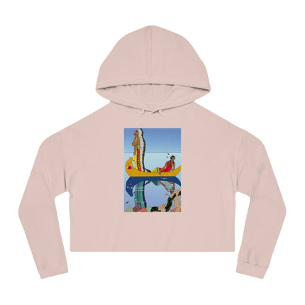 Le long du Missouri (Indian couple on the Missouri River) by George Barbier Women’s Cropped Hooded Sweatshirt