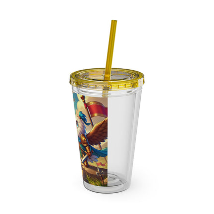 Watchful Guardian Sunsplash Tumbler with Straw, 16oz