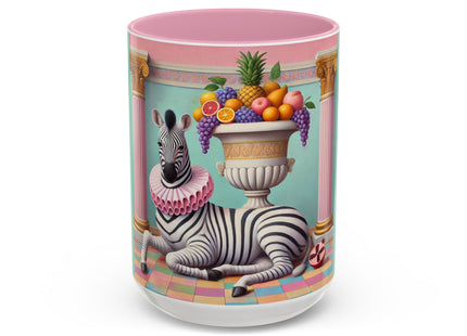 Still Life with Zebra, Fruit, and Pink Columns Colorful Mugs (11oz, 15oz)