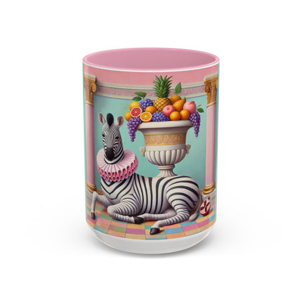 Still Life with Zebra, Fruit, and Pink Columns Colorful Mugs (11oz, 15oz)