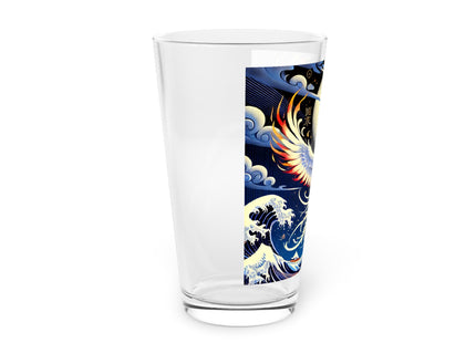 Majestic White Crane Glass, 16oz