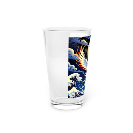 Majestic White Crane Glass, 16oz