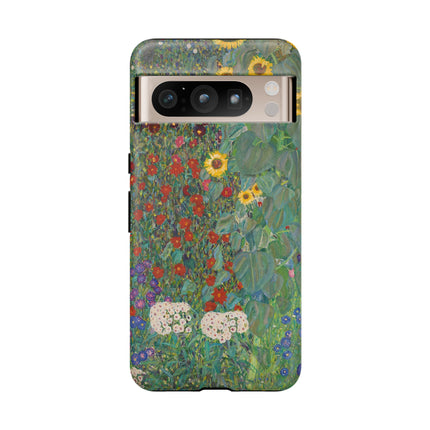 Farm Garden with Sunflowers by Gustav Klimt Phone Cases
