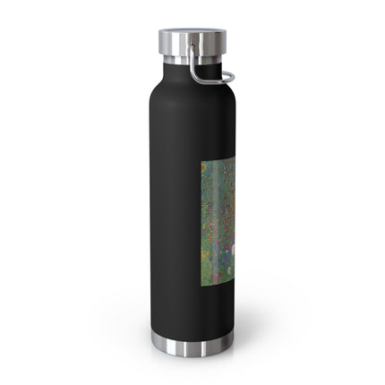 Farm Garden with Sunflowers by Gustav Klimt Copper Vacuum Insulated Bottle, 22oz