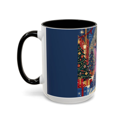 🎩🎄 Christmas Eve Promenade Colorful Mug – Art Deco Holiday Elegance