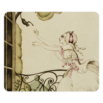 Sur talons rouges (On Red Heels) pl 02 by Gerda Wegener Mouse Pad, Round and Rectangle