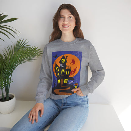 Halloween Night at the Haunted House Unisex Heavy Blend™ Crewneck Sweatshirt