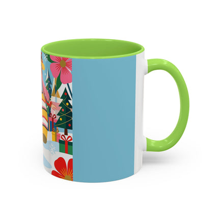 🌼🎄 The Christmas Blossom Belle Colorful Mug – Colorful Art Deco Holiday Fantasy