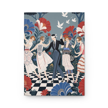 🎭🌺 The Enchanted Garden Dance Hardcover Journal – Art Deco Floral Celebration