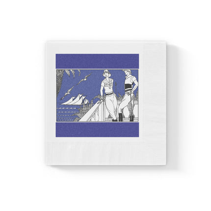 Coastal Elegance White Coined Napkins