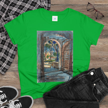 Gate in S. Miniato by Martin Monnickendam Women's Midweight Cotton Tee
