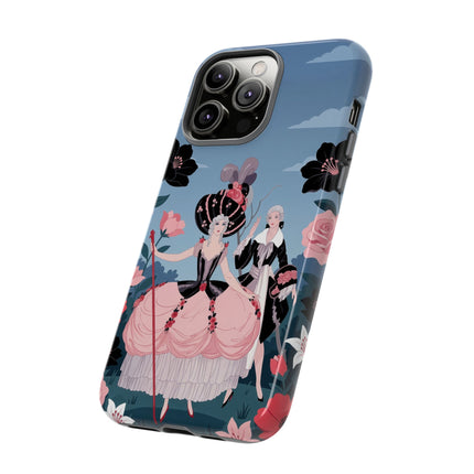 🌹🎭 The Rose Masquerade Promenade Phone Case – Art Deco Floral Elegance