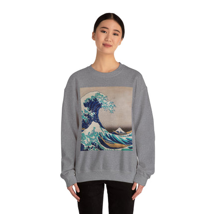 The Great Wave off Kanagawa by Katsushika Hokusai Heavy Blend™ Crewneck Sweatshirt