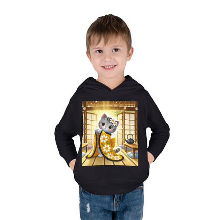 Playful Kitten in the Tea Room Toddler Pullover Fleece Hoodie