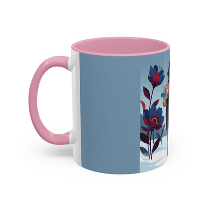 🎁🌺 The Christmas Gift Garden Stroll Colorful Mug – Art Deco Holiday Fantasy