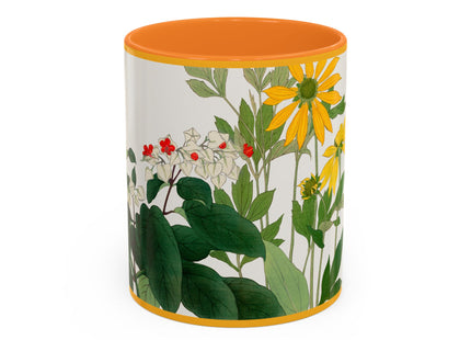 Clerodendrum & Rudbeckia Flower by Tanigami Kônan Colorful Mugs (11oz, 15oz)