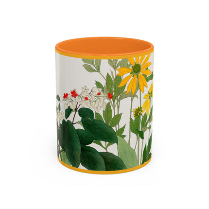 Clerodendrum & Rudbeckia Flower by Tanigami Kônan Colorful Mugs (11oz, 15oz)