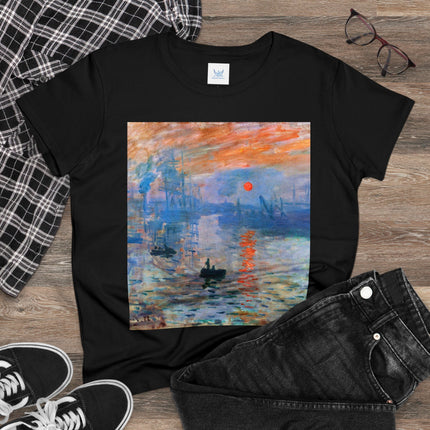 Sunrise by Claude Monet Women's Midweight Cotton Tee