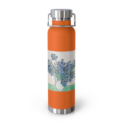Irises by Vincent Van Gogh Copper Vacuum Insulated Bottle, 22oz
