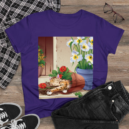 Blooming Serenity Women's Midweight Cotton Tee