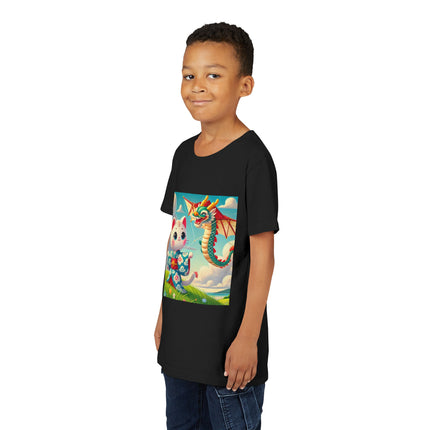 Geisha Kitten and the Dragon Kite Youth Short Sleeve Tee