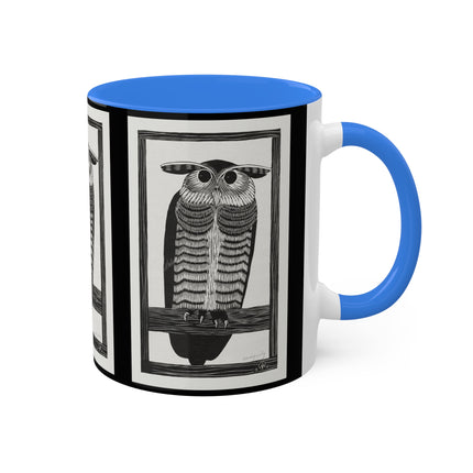 Horned Owl by Samuel Jessurun de Mesquita Colorful Mugs, 11oz