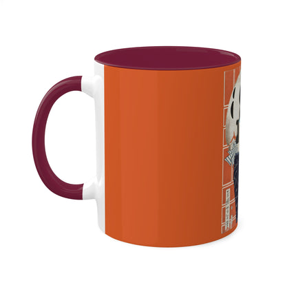 The Actor Bandō Hikosaburō V and the Mo troupe by Tsukioka Yoshitoshi Colorful Mugs, 11oz