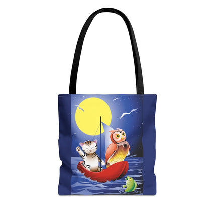 Children's Art Owl and Pussy Cat Tote Bag  (AOP)