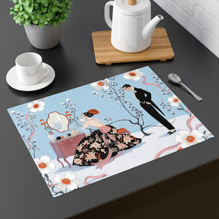 🌸🎄 The Christmas Dressing Room Placemat – Art Deco Holiday Romance