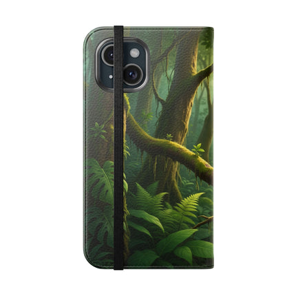 🪶🌲 The African Grey Sentinel Flip Case – Quiet Strength & Woodland Adventure