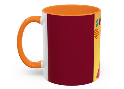 Elegant Holiday Woman with Gifts Colorful Mugs (11oz, 15oz)