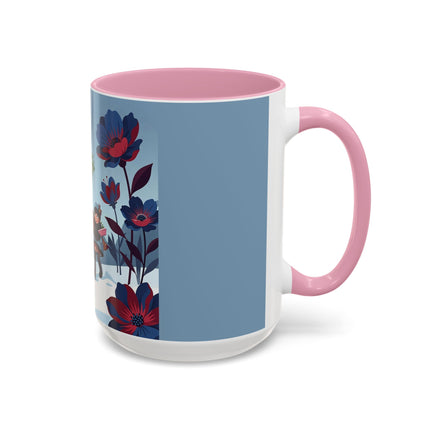 🎁🌺 The Christmas Gift Garden Stroll Colorful Mug – Art Deco Holiday Fantasy