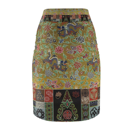 Chinois et Japonais 2 by Auguste Racinet Women's Pencil Skirt (AOP)