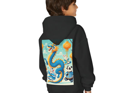 Blue & Gold Dragon Festival Parade Youth Heavy Blend Hooded Sweatshirt