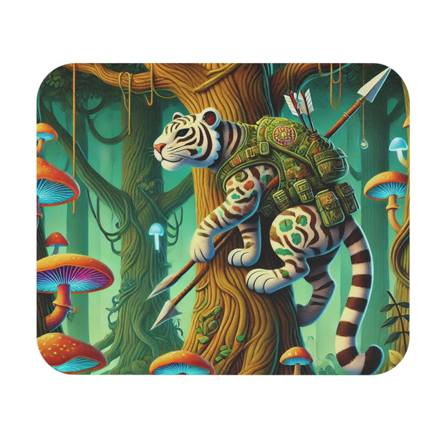 The Silent Stripes Mouse Pad – Stealth, Grace & Enchanted Forest