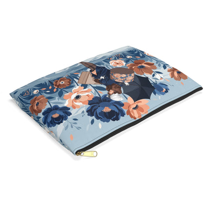 ☂️🌺 The Lady Of The Traveling Garden Accessory Pouch – Art Deco Floral Adventure