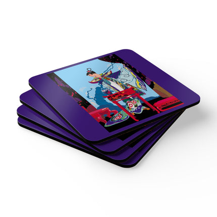 A Visual Journey by Umberto Brunelleschi Corkwood Coaster Set