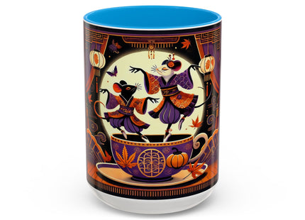 Theatrical Halloween Mice on Teacup Colorful Mugs (11oz, 15oz)
