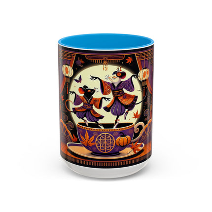 Theatrical Halloween Mice on Teacup Colorful Mugs (11oz, 15oz)
