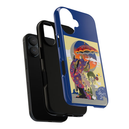 Parasol Sunset Geisha Phone Case – Elegant Twilight Grace