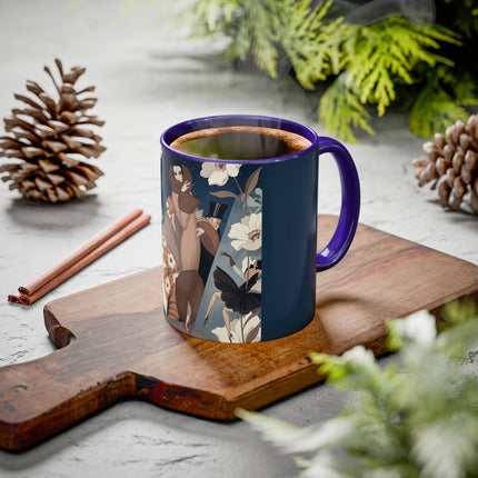 🌸✨ The Midnight Magnolia Masquerade Colorful Mug – Art Deco Nocturne