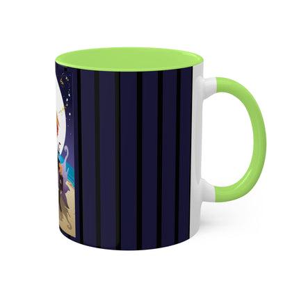 Moonlit Pirate Halloween Colorful Mugs, 11oz